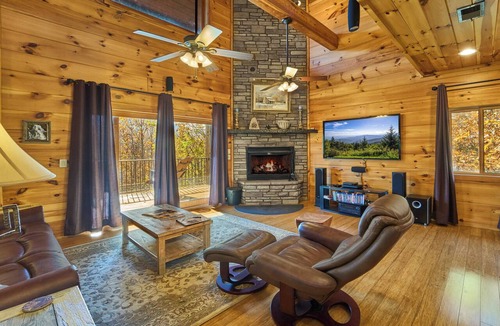 Gatlinburg Cabin | Livin It Up: Amazing Views, Hot Tub, Close to Town