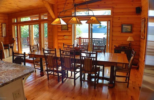 Bolton Landing House | Lk George lake view luxury log cabin. Ski Gore!