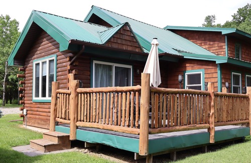 Prattsburgh House | Log Cabin Living in this rustic yet refined home with ample space and privacy!