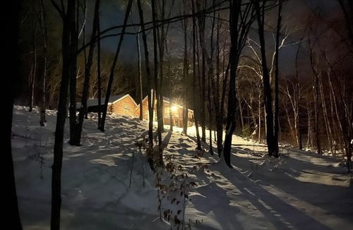 Sandgate House | Log Cabin Rental for Eight Guests with Walk-Out Bedroom near Manchester, Vermont