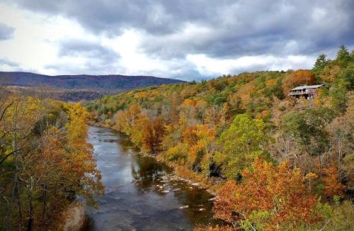 Great Cacapon House | Log Cabin w Fireplace, EV Station & River Access