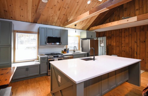 Harrison House | Long Lake cottage with spacious screened porch and excellent sunset views!