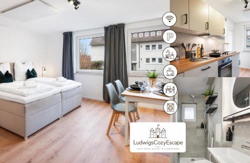 Ludwigsburg Apartment | LudwigsCozyEscape - Ruhiges Design-Apartment mit Balkon & Parkplatz, 4 Gäste, SmartTV in jedem Zimmer, Highspeed WLAN, Workspace, 24h Self Check-in