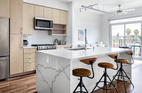 Carthay Circle Apartment | Luxe Fairfax 2BR w/ W/D, Pool, Private Patio, near WF + TJ, by Blueground