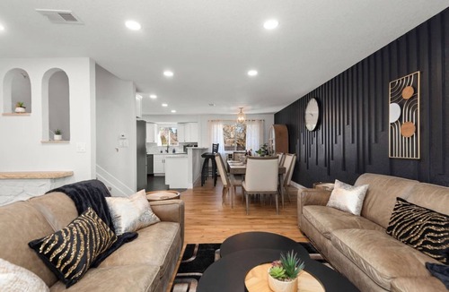 Littleton House | Luxe & Large 4BR/3BA Sleeps 8 Theater, GameRoom, FirePit, Fenced Yard