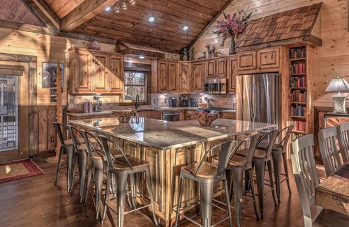 Blue Ridge Cabin | Luxe Mountain Retreat - Pet Friendly | Multiple Outdoor Living Areas | Hot Tub | Game Room