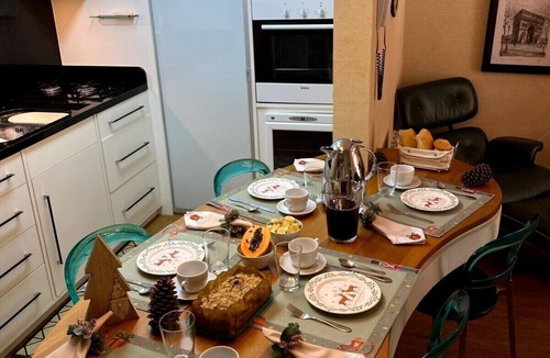Gramado Apartment | Luxurious and romantic fit saw with fireplace, grill 600M center