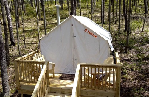 Cooperstown RV Rental | Luxurious Safari Tent in Cooperstown, NY - Perfect Glamping Spot for a Romantic Getaway