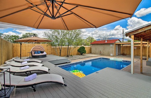 North Valley Cottage | Luxury Albuquerque Home w/Pool, Deck, + Hot Tub!