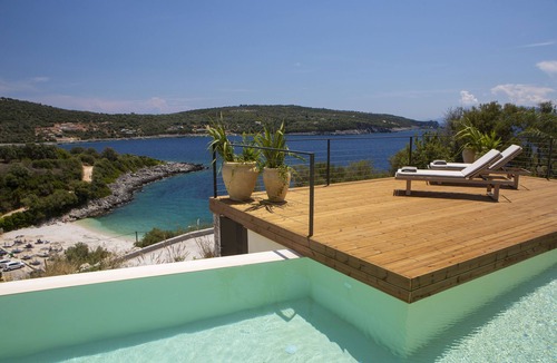 Evgiros Villa | LUXURY BEACH VILLA W PRIVATE INFINITY POOL PANORAMIC SEA VIEWS & GARDEN