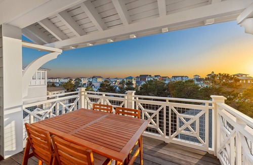 WaterSound Beach House | Luxury Coastal Escape Steps from Beach with Pool, Golf Cart and Rooftop Tower