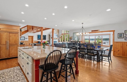 Moultonborough House | Luxury Lakefront w/Hot Tub, Beach, Mountain Views!