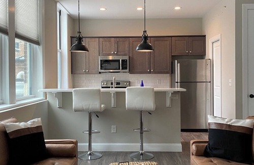 Glens Falls Apartment | Luxury Loft/2 Beds - Civic Center/Cafe/Brewery/Farmers Market - FREE Garage Park