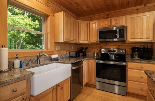 Black Mountain House | Luxury Log Cabin with Hot Tub, Game Room & Theater and Mountain Views