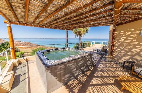 La Paz Villa | Luxury Oceanfront Villa 7 at Puerta Cortes Resort with Beach Club, Jacuzzi & Golf Cart