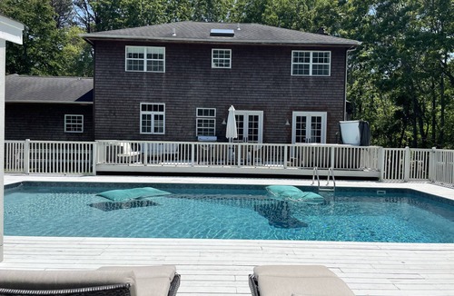 East Hampton House | Luxury, private, gated heated pool, hot tub, fenced in property! Child friendly!