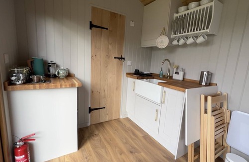 Wadhurst Cabin | Luxury Shepherds Hut, W/large Garden, Firepit, & Wi-fi @ Cedar Gables Campsite