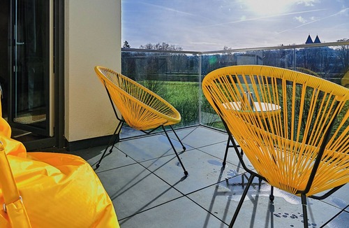 Echternacherbruck Apartment | Luxury suite with infrared sauna, electric fireplace & panoramic abbey view