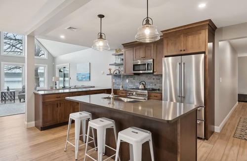 Naples Ski Chalet | Luxury Waterfront Escape on Brandy Pond with Private Sandy Beach