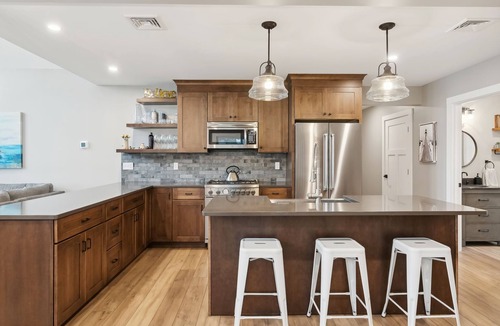 Naples Ski Chalet | Luxury Waterfront Escape on Brandy Pond with Private Sandy Beach