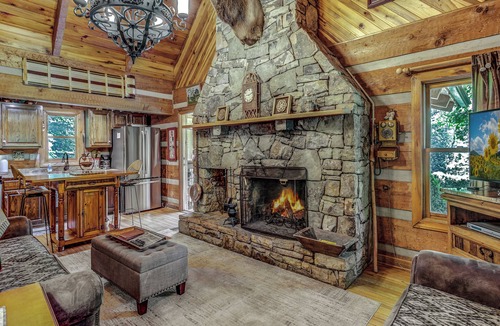 Sugar Grove Cabin | Magic Cabin with Private Petting Zoo and Hot Tub