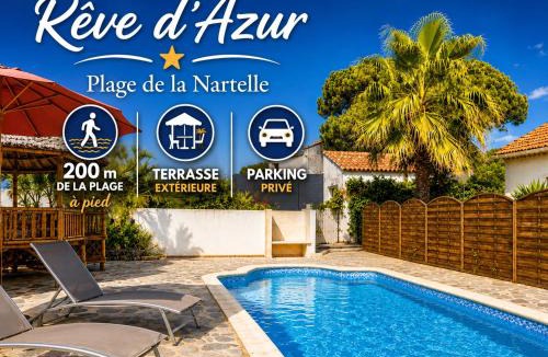 La Nartelle House | Maison Julia- Plage de la Nartelle 200M -Terrasse - Piscine au sel - Parking - BBQ - check-in de 15h à 20h maximum- séjour calme & détente Rêve D'Azur Sainte Maxime