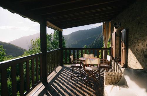 Kalambaka Villa | Meteora Mountain Stonehouse with Private Garden