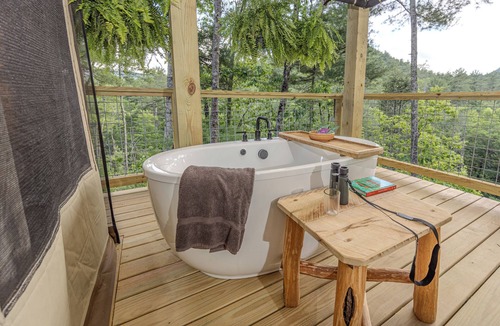 Zirconia Cabin | Mica Tree Tent with Private Waterfalls & Hiking