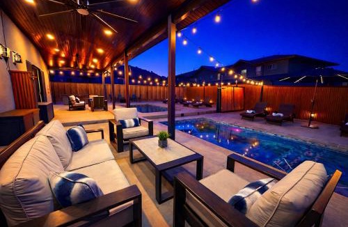 Moab South Valley House | Moab Desert Hideaway 6-Bedroom Luxury Estate with Year-Round Pool & 2 Hot Tubs