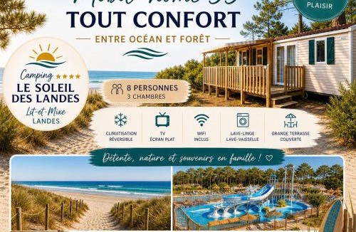 Lit-et-Mixe Resort | Mobil Home 6 pers climatisé , Landes , Camping 4 étoiles