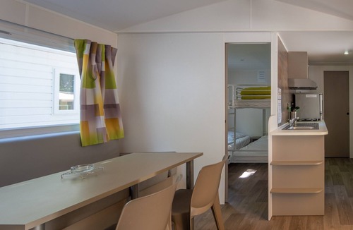 Lavilledieu RV Rental | Mobile Home 'Confort D - 1-5 People' with Shared Pool, Private Terrace and Shared Garden