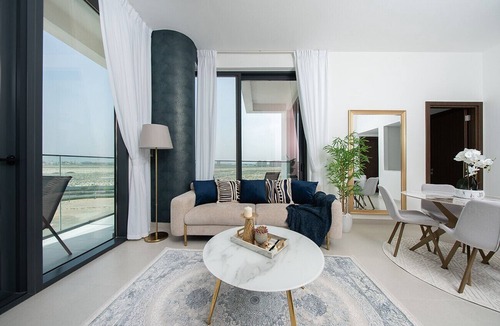 Al Hamriya Apartment | Modern 1BR In Blue Bay Walk Ajmal Makan