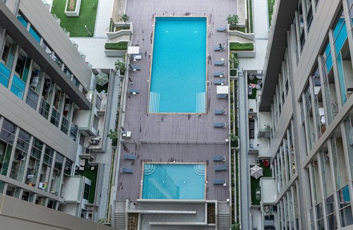 Nad Al Sheba Apartment | Modern 1BR Oasis in Sobha Creek Vista A, MBR