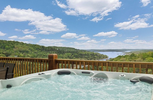 Indian Point Cabin | Modern A-Frame + Hot Tub with Lake Views Near Branson