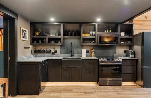Sebago House | Modern A-frame house with hot tub and fire pit. Very private!