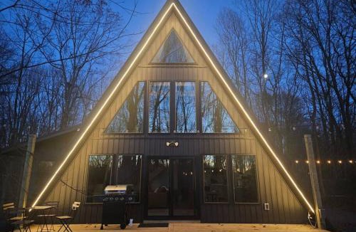 Albrightsville House | Modern A-frame in woods with Sauna, HotTub, Privacy