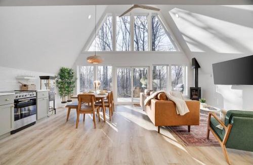 Albrightsville House | Modern A-frame in woods with Sauna, HotTub, Privacy