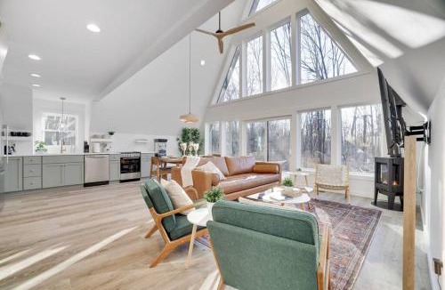 Albrightsville House | Modern A-frame in woods with Sauna, HotTub, Privacy
