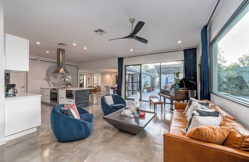 Apache Shores House | Modern Austin home w private pool and spa, Minutes to Lake Austin & Lake Travis!