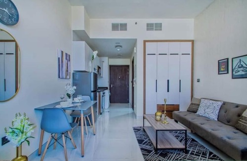 Al Barsha Apartment | Modern Balcony Studio in Arjan - Near Miracle Garden & Mall of the Emirates