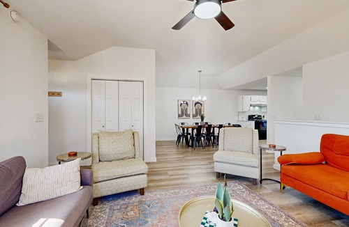 Bentonville House | Modern Boho Duplex with Private Pool and Access to World-Class Bike Trails