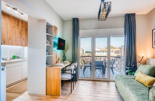 Chios Town Apartment | Modern City Studio with Balcony Columbus Apartment