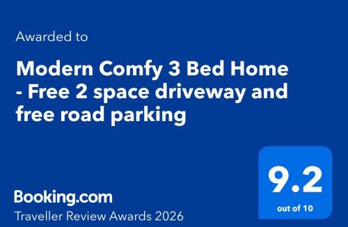 Radbourne House | Modern Comfy 3 Bed Home - Free 2 space driveway - Free road parking - Free Netflix