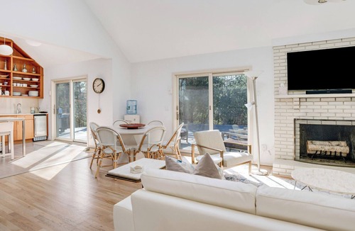 Northwest Harbor House | Modern East Hampton home with private heated pool, outdoor dining, perfect.