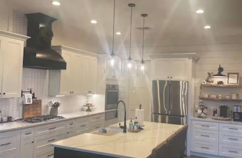 Sealy House | Modern farmhouse with a pool