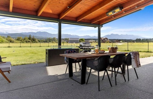 Sequim House | Modern Log Cabin with Cozy Fireplace Retreat & Views in Sequim, Washington