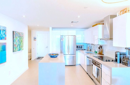 Town Square Condo | Modern Luxe Smart Condo w/Workspace, Pools, Gym, Parking