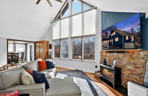 The Woods House | Modern Mountain Chalet with Stone Fireplace & Resort Amenities near Hedgesville, WV
