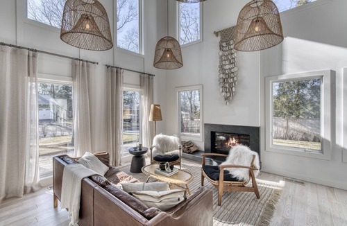 Peconic House | Modern North Fork Retreat with massive pool and Private Beach Access
