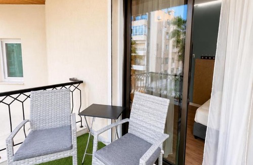 Limassol Apartment | Modern Studio 8 Balcony Kitchenette Bathroom